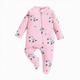 thumbnail image 1 of Wonitaaizi Infant Toddler Girls Footed Pajamas One-Piece Romper Sleep and Play (0-3 Months,Pink), 1 of 4