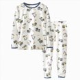 thumbnail image 1 of Wonitaaizi Kids Boys Soft Pajama Set Long Sleeve Sleepwear Nightwear 2 Pcs Pj Set (2-3 Years,White), 1 of 4