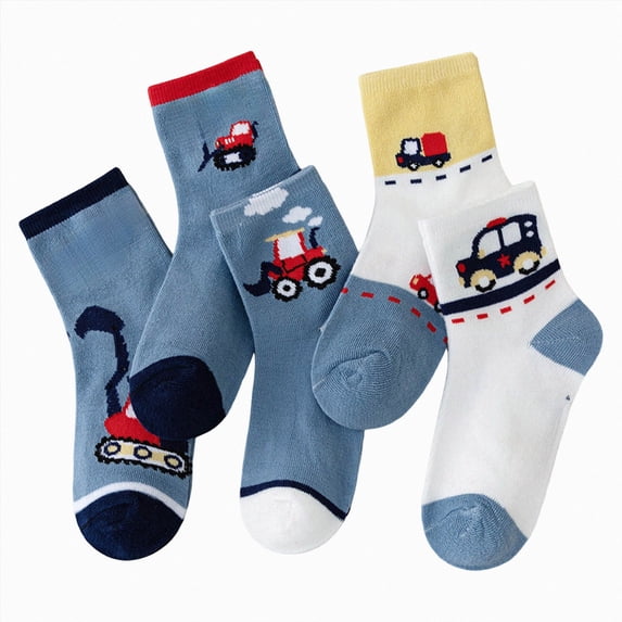 Wonitaaizi Kids Socks Boys Crew Athletic Half Cushioned Sport Running Breathable Socks 5 Pairs (6-8 Years,Blue)