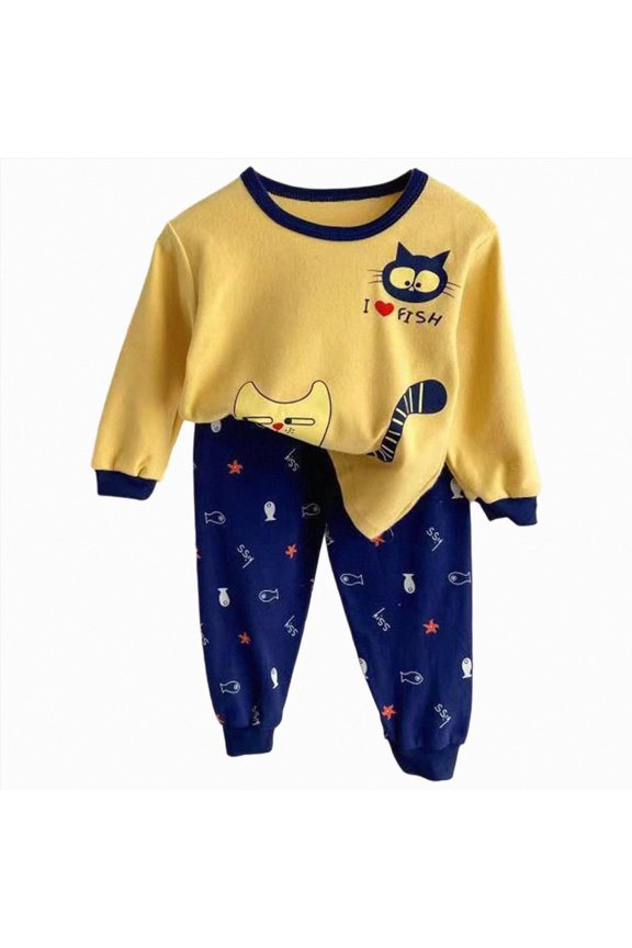 Kids Toddler Boys Girls Easter Pajamas Animal Truck Rabbit Buddy Pajamas Easter Gift Sleepwear Pjs Set (18-24 Months,Light Yellow)