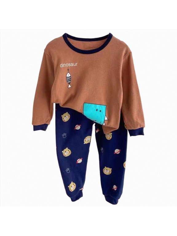 Kids Toddler Boys Pajamas Animal Pajamas Easter Gift Sleepwear Pjs Set (3-4 Years,Brown)
