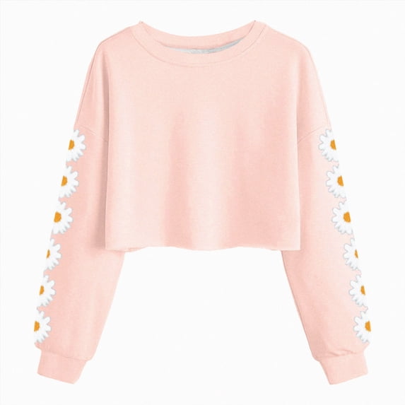 Wonitaaizi Kids Tops Girls Long Sleeve Fashion Sweatshirts Pullover Top Cute Tops Fashion Sweatshirts (10-11 Years,Pink)