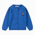 thumbnail image 1 of Wonitaaizi Little Girls Cute Crew Neck Long Sleeve Button-Down Solid Fine Knit Cardigan Sweaters (3-4 Years,Blue), 1 of 4