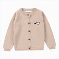 thumbnail image 1 of Wonitaaizi Little Girls Cute Crew Neck Long Sleeve Button-Down Solid Fine Knit Cardigan Sweaters (5-6 Years,Beige), 1 of 4