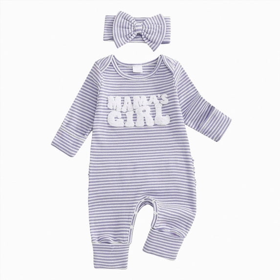 Wonitaaizi Little Sister Newborn Outfit Baby Girl Long Sleeve Romper Jumpsuit Fall Outfits Winter Clothes(3-6 Months,Purple)