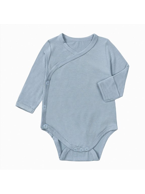 Newborn Baby Boy Bodysuit Soft Long Sleeve Onesie for Infant Boy Snap Romper (3-6 Months,Blue)
