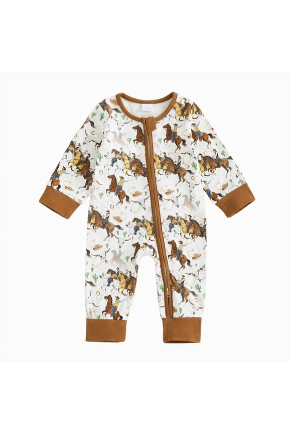 Newborn Baby Boy Clothes Duck Baby Romper Jumpsuit Fall Winter Outfit(6-12 Months,Khaki)