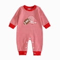 thumbnail image 1 of Wonitaaizi Newborn Baby Boy Football Outfit Romper Long Sleeve Jumpsuit Fall Clothes (12-18 Months,Red), 1 of 5
