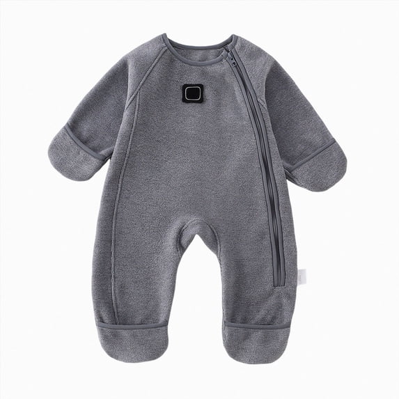 Wonitaaizi Newborn Baby Boy Jumpsuit Coverall Romper Zipper Cute Baby Snowsuit Clothes (2-3 Years,Grey)