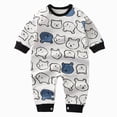 thumbnail image 1 of Wonitaaizi Newborn Baby Boy Outfit Long Sleeve Romper Jumpsuit Cute Infant Fall Winter Clothes(12-18 Months,Navy), 1 of 4