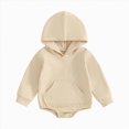 thumbnail image 1 of Wonitaaizi Newborn Baby Boys Hooded Sweatshirt Long Sleeve Solid Romper Infant Baby Fall Winter Spring Outfits (3-6 Months,White), 1 of 4