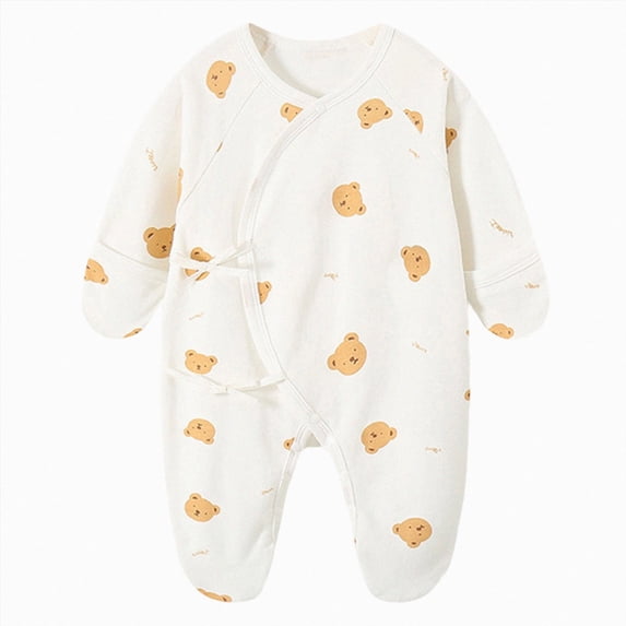Wonitaaizi Newborn Baby Boys Romper Side Snap Newborn Long Sleeve Onesies Boy for Spring&Autumn (3-6 Months,Yellow)