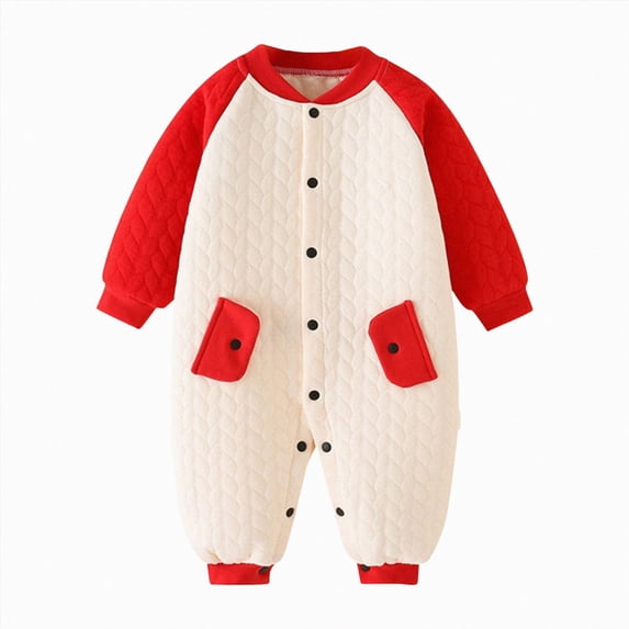 Wonitaaizi Newborn Baby Girl Clothes Footies Romper Bodysuit Jumpsuit(9-12 Months,Red)