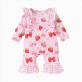thumbnail image 1 of Wonitaaizi Newborn Baby Girl Clothes Long Sleeve Romper Jumpsuit Romper Outfits (3-6 Months,Pink), 1 of 7