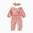 thumbnail image 1 of Wonitaaizi Newborn Baby Girl Clothes Onesie Ruffle Long Sleeve Jumpsuit Infant Cute Romper(Newborn,Red), 1 of 7