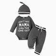 thumbnail image 1 of Wonitaaizi Newborn Infant Baby Boy Clothes Fall Winter Outfits Outfit Toddler 3PC Clothes Set(6-9 Months,Grey), 1 of 7