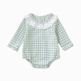 thumbnail image 1 of Wonitaaizi Newborn Infant Baby Girl Romper Onesie Long Sleeve Bodysuit Cute Fall Clothes (12-18 Months,Light Green), 1 of 7