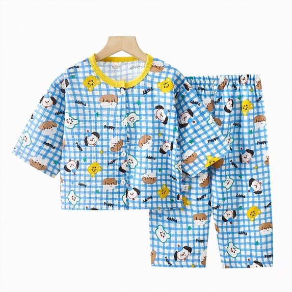 Wonitaaizi Pajamas Set for Girls Long Sleeve Set Pj Sets Tops and Long Pjs Bottoms (10-11 Years,Sky Blue)