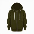 thumbnail image 1 of Wonitaaizi Teen Girls Oversiezd Zip Up Sweatshirts Cute Fleece Kids Hoodies Youth Long Sleeve Active Sport Jacket Coat (6-7 Years,Army Green), 1 of 3