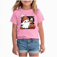 thumbnail image 1 of Wonitaaizi Teen Girls Pumpkin Halloween Tshirts Funny Ghost Graphic Tees Kids Cute Holiday Party Clothes (10-11 Years,Pink), 1 of 5