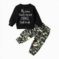 thumbnail image 1 of Wonitaaizi Toddler Baby Boy Clothes Letter Print Tops Pants Outfits Kids Fall Winter (4-5 Years,Black), 1 of 6