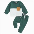 thumbnail image 1 of Wonitaaizi Toddler Baby Boy Clothes Outfit Color Block Sweatshirt Joggers Pants Set Fall Winter (2-4 Years,Green), 1 of 6