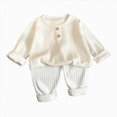 thumbnail image 1 of Wonitaaizi Toddler Baby Boy Girl Clothes Long Sleeve Tops Pants Set Casual Outfit (4-5 Years,White), 1 of 4