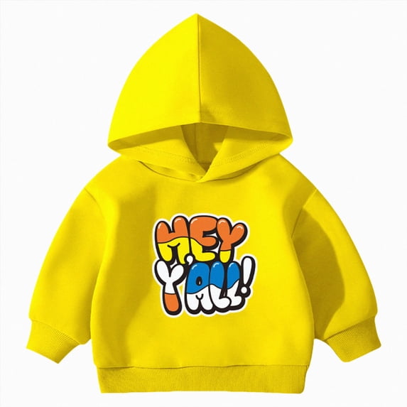 Wonitaaizi Toddler Baby Boy Sweatshirt Hoodie Pullover Solid Crewneck Long Sleeve Blouse Top Clothes (18-24 Months,Yellow)