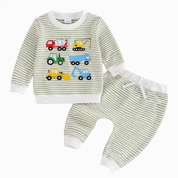 Wonitaaizi Toddler Baby Boy Sweatshirt Pants Sets Long Sleeve Outfits Fall Winter Clothes (3-4 Years,Green)
