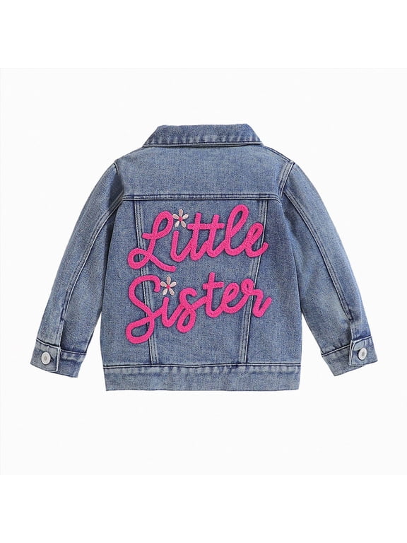 Toddler Baby Girls Jean Jacket Kids Denim Jacket Long Sleeve Button Top Coat Casual Outerwear (3-6 Months,Pink)