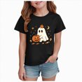 thumbnail image 1 of Wonitaaizi Toddler Boy Girl Pumpkin Face Spooky Halloween T-Shirt Short Sleeve Kids Fun Tops Black for Size 1-2 Years, 1 of 7