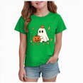thumbnail image 1 of Wonitaaizi Toddler Boy Girl Pumpkin Face Spooky Halloween T-Shirt Short Sleeve Kids Fun Tops Green for Size 3-4 Years, 1 of 7