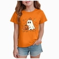 thumbnail image 1 of Wonitaaizi Toddler Boy Girl Pumpkin Face Spooky Halloween T-Shirt Short Sleeve Kids Fun Tops Orange for Size 3-4 Years, 1 of 7