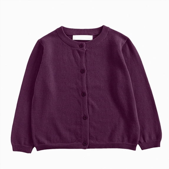 Wonitaaizi Toddler Boys Girls Crewneck Cardigan Sweaters Long Sleeve Kids Button School Uniform Knit Tops Outwear