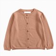thumbnail image 1 of Wonitaaizi Toddler Girls Crewneck Cardigan Sweaters Long Sleeve Kids Button Tops Outwear (2-3 Years,Light Pink), 1 of 5