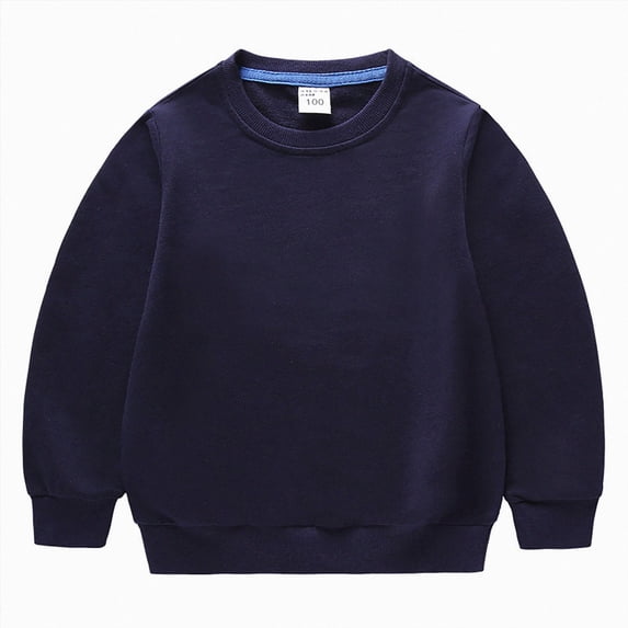 Wonitaaizi Toddler Kids Baby Girl Long Sleeve Sweatshirt Casual Pullover Infant Crewneck Sport Tops (6-12 Months,Navy)