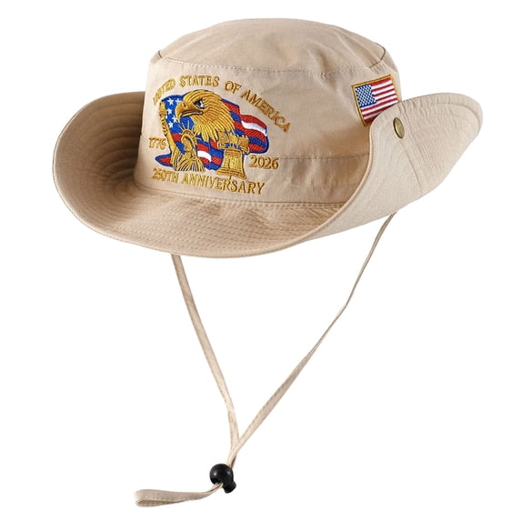 Wonitaaizi US 250th Anniversary Boonie Hat,Embroidered 250 Year American Bucket Hat,1776-2026,Men & Women Foldable Patriotic Sun Hats