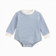 thumbnail image 1 of Wonitaaizi Unisex Baby Boy Girl Romper Newborn Infant Onesie Clothes Long Sleeve Oversized Romper Bodysuit Top(0-3 Months,Light Blue), 1 of 7