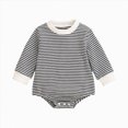 thumbnail image 1 of Wonitaaizi Unisex Baby Boy Girl Romper Newborn Infant Onesie Clothes Long Sleeve Oversized Romper Bodysuit Top(6-12 Months,Dark Blue), 1 of 7