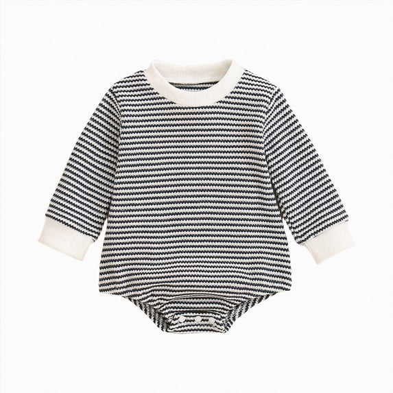 Wonitaaizi Unisex Baby Boy Girl Romper Newborn Infant Onesie Clothes Long Sleeve Oversized Romper Bodysuit Top(6-12 Months,Dark Blue)