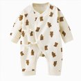 thumbnail image 1 of Wonitaaizi Unisex Baby Boys Girls Footless Newborn Baby Sleepers Pajamas Romper Boys Girls Long Sleeve(6-9 Months,Yellow), 1 of 3