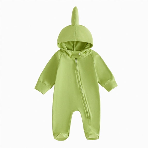 Wonitaaizi Unisex Baby Boys Long Sleeve Infant Baby Zipper Hooded Jumpsuits Romper Loose Outfit Clothes (3-6 Months,Green)