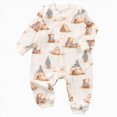 thumbnail image 1 of Wonitaaizi Unisex Footless Newborn Baby Pajamas Romper Boys Girls Long Sleeve(3-6 Months,Coffee), 1 of 7