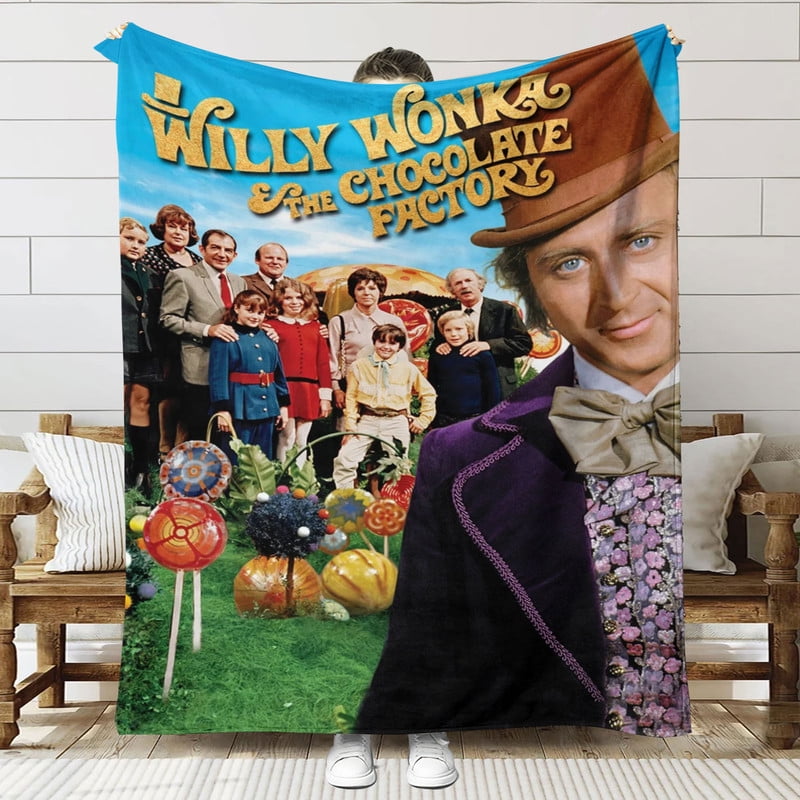 Wonka Anti Pilling Flannel Blanket Gifts for Fans Lover Girls Boys Women Present Hoodie Him Bed 50"x60"
