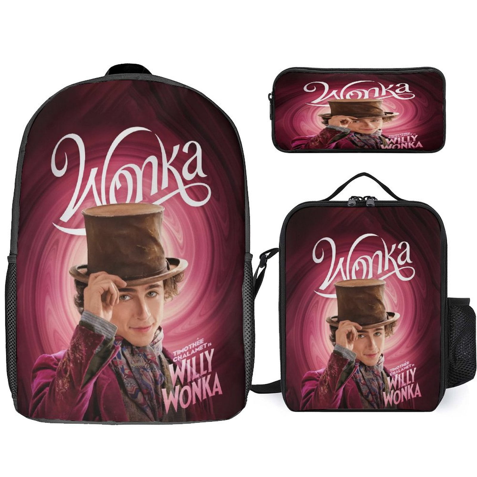 KUESCRU Won-k Backpack 3PCS Backpack Set Lunch Box And Pencil Case Lightweight Bookbag