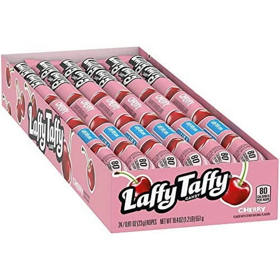 Wonka Laffy Taffy, Cherry Singles - 24 Ea