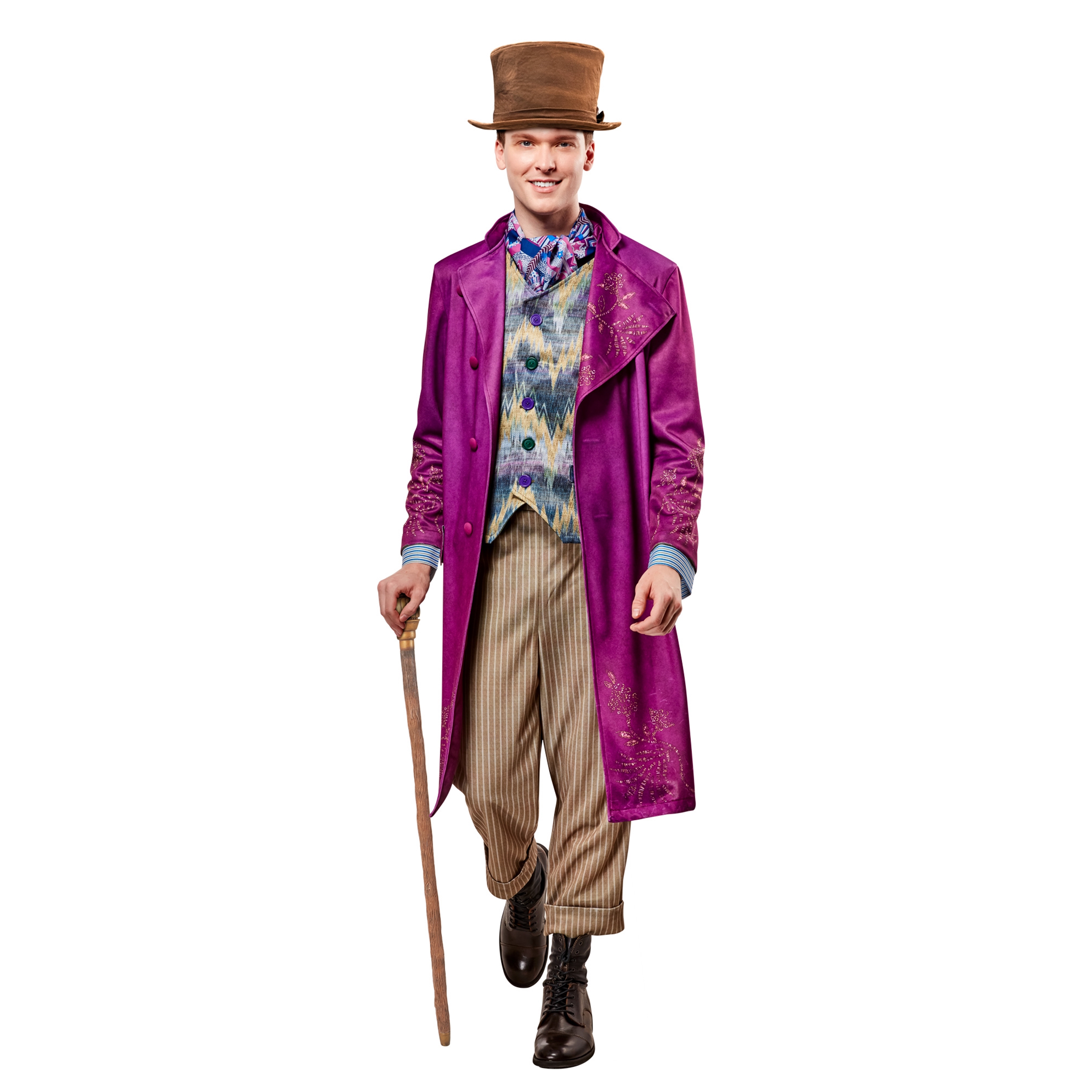 Disfraz deluxe de Willy Wonka de la película Wonka para adultos de Rubies, talla grande de hombre