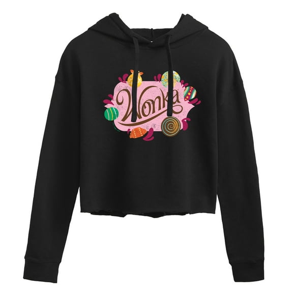 Wonka - Original Candy Logo - Juniors Cropped Pullover Hoodie