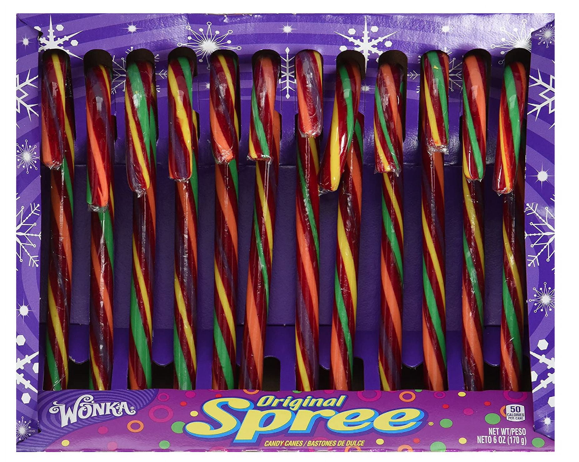 Wonka Original Spree Christmas Candy Canes Flavor Kick 12Count