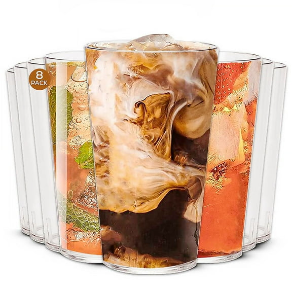 Wonkyware 12oz Tritan Plastic Tumbler Cup set of 8
